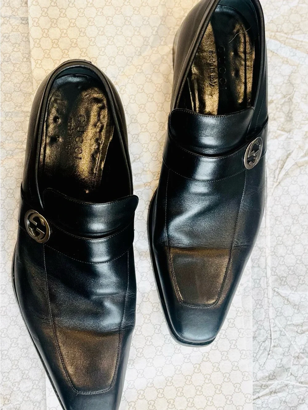 Gucci mens dress black dress shoe size 10 Authentic